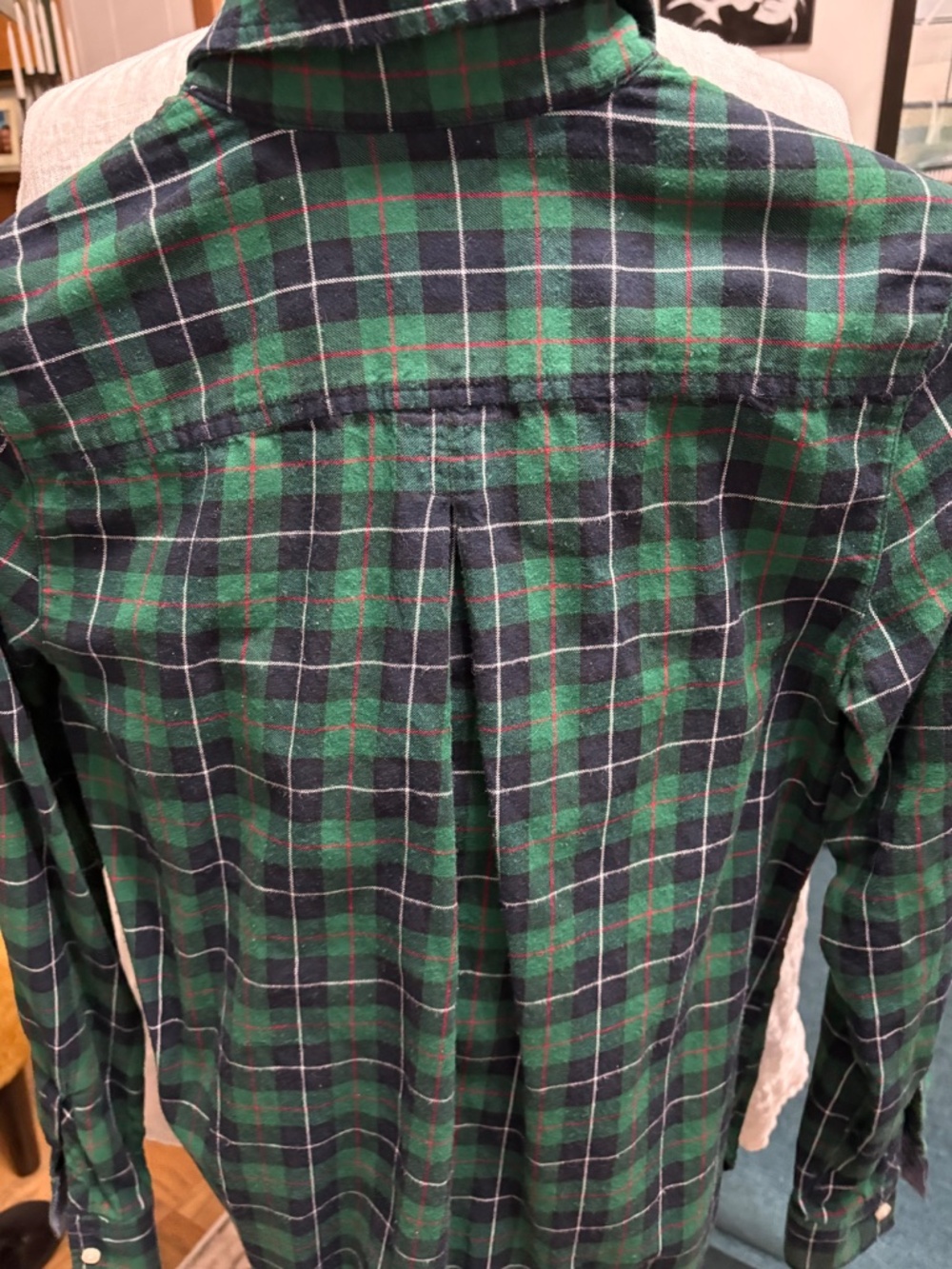 Women’s TOMMY HILFIGER Green Plaid Pullover Shirt - Picture 3 of 3